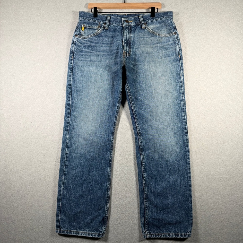 Nautica Jeans Co Mens 34x30 Medium Wash Straight Leg Cotton Denim Jeans 1P3840D